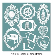 Card sized or small scrapbook frame pack,12 x 12